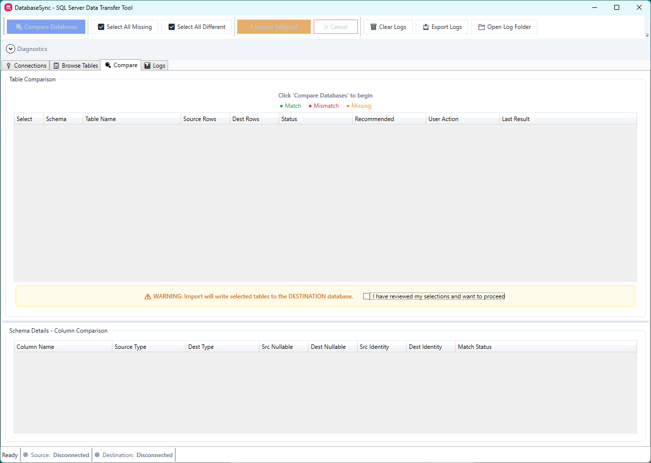 DatabaseSync SQL Server comparison tool